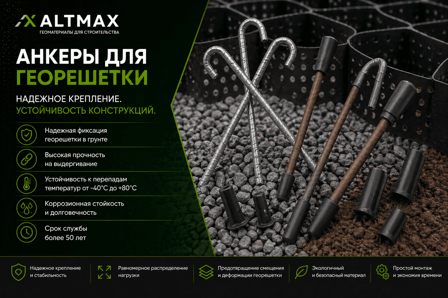 Купить анкер для георешетки